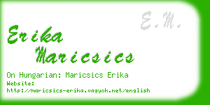erika maricsics business card